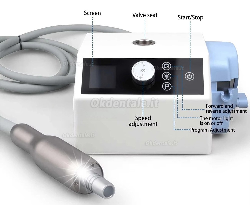 Micromotore elettrico dentale senza spazzole con serbatoio dell'acqua e pompa peristaltica